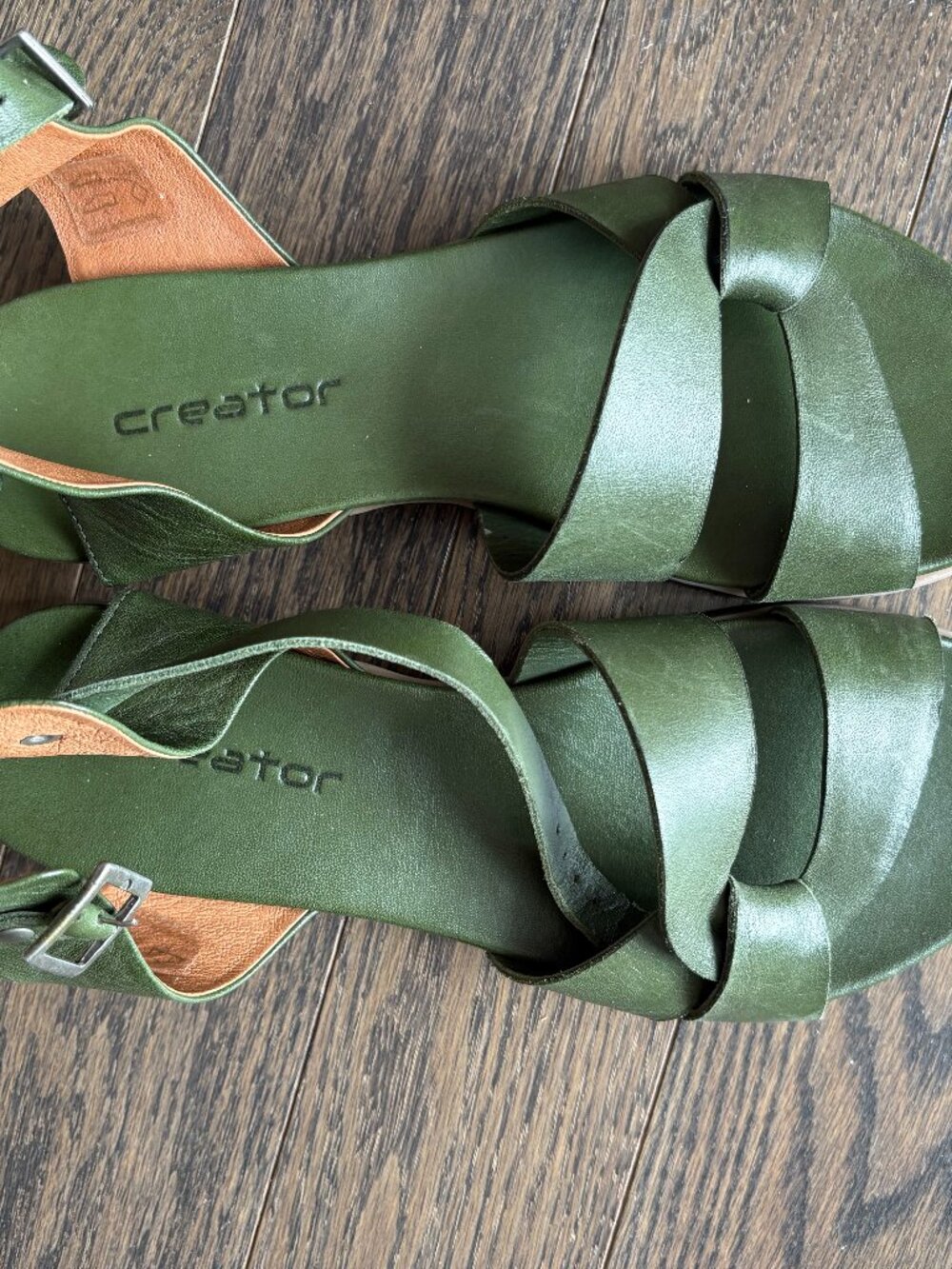 Green Leather Sandals